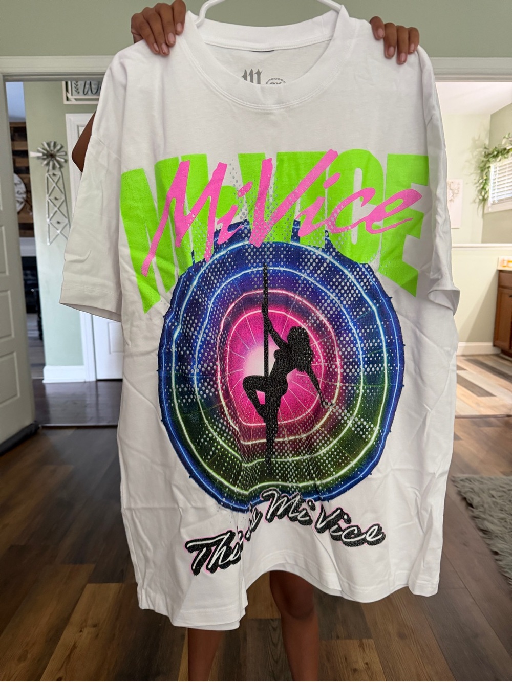 White "Mi Vice" Graphic Short Sleeve Tee Brand New
